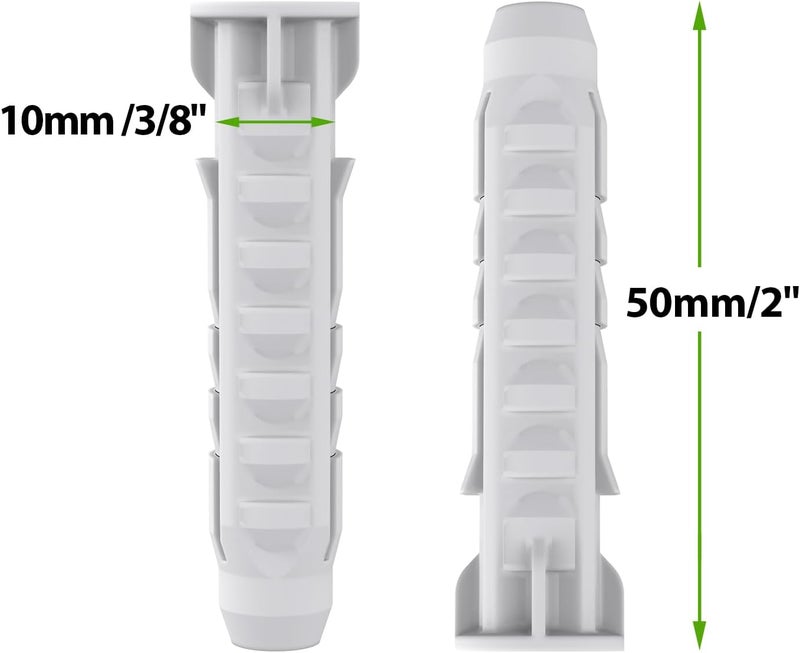USX MOUNT Concrete Wall Anchors for TV Wall Mount Installation Suitable for Concrete or Brick Wall Installation Durable Plastic Anchor Bolts 10X50mm White 6pcs XAS705 by - Image 2